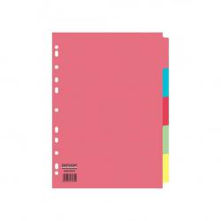 ValueX Divider 5 Part A4 155gsm Card Assorted Colours - 80001DENT 85016PG