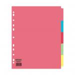 ValueX Divider 5 Part A4 Extra Wide 155gsm Card Assorted Colours - 80006DENT 85044PG