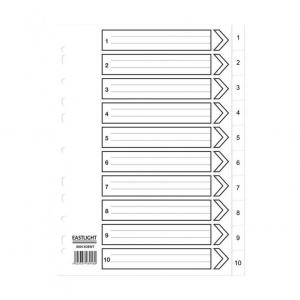 ValueX Index 1-10 A4 120 Micron Polypropylene White - 80014DENT