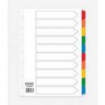 ValueX Divider 10 Part A4 Card White 150gsm with Coloured Mylar Tabs - 80019DENT 85107PG