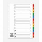 ValueX Index 1-12 A4 Card White 150gsm with Coloured Mylar Tabs - 80020DENT 85114PG