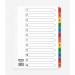 ValueX Index 1-12 A4 Card White with Coloured Mylar Tabs - 80020DENT 85114PG