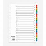 ValueX Index A-Z A4 Card White 150gsm with Coloured Mylar Tabs - 80022DENT 85128PG
