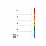 ValueX Index 1-5 A4 Card White 150gsm with Coloured Mylar Tabs - 80042DENT 85149PG