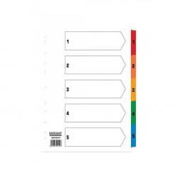 ValueX Index 1-5 A4 Card White 150gsm with Coloured Mylar Tabs - 80042DENT 85149PG