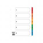 ValueX Index 1-5 A4 Card White 150gsm with Coloured Mylar Tabs - 80042DENT 85149PG