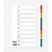 ValueX Index 1-10 A4 Card White with Coloured Mylar Tabs - 80043DENT 85156PG