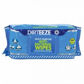 Dirteeze Multipurpose Antibacterial Wipes Flowpack (Pack 200) 85215CP