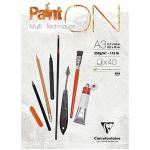 Clairefontaine PaintOn Pad A3 250gsm 40 Sheets White Paper 96536C 86206EX