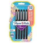 Paper Mate Flair Fibre Tip Pen Medium Point 0.7mm Black (Pack 5) 2028909 86566NR