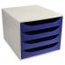 Exacompta Ecobox Set 4Draw Office Grey/Night Blue 2286104D 86909EX