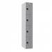 Phoenix PL Series 1 Column 4 Door Personal locker in Grey with Combination Locks PL1430GGC 