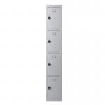 Phoenix PL Series 1 Column 4 Door Personal locker in Grey with Combination Locks PL1430GGC 87238PH