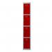 Phoenix PL Series 1 Column 4 Door Personal Locker Grey Body Red Doors with Combination Locks PL1430GRC 87252PH