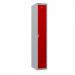 Phoenix PL Series 1 Column 1 Door Personal Locker Grey Body Red Door with Electronic Lock PL1130GRE 