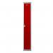Phoenix PL Series 1 Column 1 Door Personal Locker Grey Body Red Door with Electronic Lock PL1130GRE 87273PH