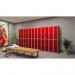 Phoenix PL Series 1 Column 2 Door Personal Locker Grey Body Red Doors with Electronic Locks PL1230GRE 