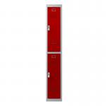 Phoenix PL Series 1 Column 2 Door Personal Locker Grey Body Red Doors with Electronic Locks PL1230GRE 87294PH