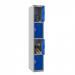 Phoenix PL Series 1 Column 4 Door Personal Locker Grey Body Blue Doors with Electronic Lock PL1430GBE 