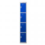 Phoenix PL Series 1 Column 4 Door Personal Locker Grey Body Blue Doors with Electronic Lock PL1430GBE 87308PH