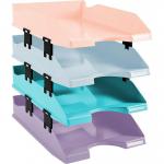 Exacompta Letter Trays Combo Midi Aquarel Glossy Pastel (Pack 4) 113296SETD 88176EX