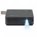 The Acer Projectors - Multimedia Acer AOpen PV12a DLP 200 ANSI Lumens 854 x 480 Pixels WVGA Wireless Bluetooth Projector is a sleek and modern device that features a compact design and striking black color. On the front, you can see the bright LED light that projects images up to 200 ANSI lumens, providing clear and vibrant visuals. The top of the projector houses control buttons for easy navigation, while the sides feature various ports for connectivity options. The back showcases a built-in speaker and a ventilation system for optimal performance. Overall, this projector offers a seamless and high-quality viewing experience for your multimedia needs.