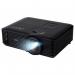 This picture shows a black Acer projector from the multimedia X129H series. The projector is designed with a DLP display and has a brightness of 4800 ANSI lumens. It supports a resolution of 1024 x 768 for XGA quality and is 3D ready. The projector has HDMI, VGA, and USB-A connectivity.