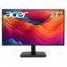 This photograph features a sleek 27-inch Acer EK271G monitor with a 1920 x 1080 pixel resolution and Full HD IPS panel. The ZeroFrame design and FreeSync technology are highlighted, along with multiple input ports including HDMI and VGA.