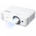 The Acer Projectors - Multimedia Acer Home H6518STi DLP 3D Full HD 3500 ANSI Lumens HDMI VGA USB 2.0 Projector features a sleek black exterior with a compact and modern design. On the front, you can see the projector lens and a small control panel for adjusting settings. On the top, there are various input and output ports such as HDMI, VGA, and USB 2.0, allowing for multiple device connections. The projected image is bright and vibrant with a high resolution of Full HD and 3500 ANSI Lumens, perfect for a home theater or multimedia setup.