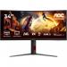 AOC G4 34 Inch 3440 x 1440 Pixels Wide Quad HD Fast VA DisplayHDR 400 HDMI DisplayPort Adaptive Sync Gaming Monitor 8AOCU34G4Z