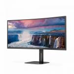 AOC V5 34 Inch 3440 x 1440 Pixels Wide Quad HD VA Panel FreeSync HDMI DisplayPort USB-C Curved Monitor 8AOCU34V5CBK