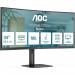 AOC V5 34 Inch 3440 x 1440 Pixels Wide Quad HD VA Panel FreeSync HDMI DisplayPort USB-C Curved Monitor 8AOCU34V5CBK