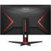 In the picture, there is a sleek and modern AOC gaming monitor with a 27 inch screen. The monitor is displaying vibrant and crisp visuals with a quad HD resolution of 2560 x 1440 pixels. The VA panel provides an immersive viewing experience with deep blacks and rich colors. Multiple ports, including HDMI and DisplayPort, can be seen on the back of the monitor. The overall design is minimalistic yet eye-catching, perfect for any gaming setup.