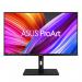 This picture shows a 31.5 inch wide Quad HD IPS panel monitor, with a resolution of 2560 x 1440 pixels. It has a sleek design, with HDMI, DisplayPort, and USB ports. The monitor is manufactured by Asus and is part of their ProArt series. Bright and crisp display is visible, with adjustable settings to enhance viewing experience.