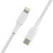 Belkin BoostCharge 1m White Braided Lightning to USB-C Cable 8BECAA004BT1MWH