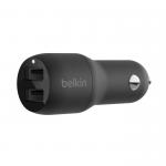 Belkin BoostCharge 24W Dual USB-A Car Charger 8BECCB001BTBK