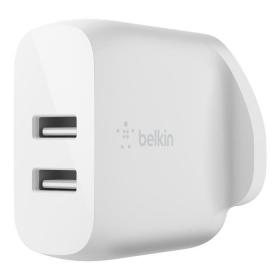 Belkin Dual USB A Wall Charger 12W White 8BEWCB002MYWH