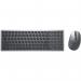 The photo captures sleek and modern Dell Keyboards KM7120W wireless keyboard and mice. The black and gray color scheme is accented by soft curves and ergonomic design. The set includes a full keyboard and corresponding mouse, making it a convenient option for productivity and comfort.