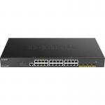 D Link DGS 1250 28XMP 24 Port Power Over Ethernet Smart Switch with 4 x SFP Plus Ports 8DLDGS125028