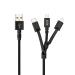 Epico 1.2m USB-A to 3in1 Lightning Micro USB and USB-C Cable Black 8EC10383994