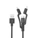 Epico 1.2m USB-A to 3in1 Lightning Micro USB and USB-C Cable Black 8EC10383994