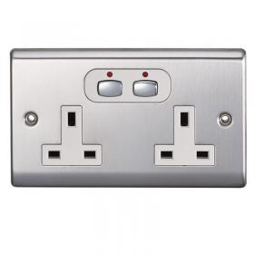 EnerGenie MiHome Smart 6MM 2 Gang Power Socket Steel 8ENMIHO059