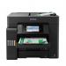 This photo features an Epson Multifunction Inkjet Printer, specifically the EcoTank ET-5800 model. The printer is capable of both color and Wi-Fi capabilities and is designed to handle A4-sized paper. The design is sleek and modern, with a compact size for convenience. The Epson brand is prominent on the printer, showcasing its trusted reputation in the industry.