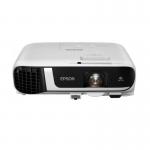 This picture features a sleek and modern Epson EB-FH52 projector with a 4000 ANSI lumens brightness, perfect for any multimedia presentation. Its 3LCD technology delivers stunning colors and images in full HD 1920 x 1080 pixels. The projector is equipped with HDMI, VGA, and USB 2.0 ports for versatile connectivity options. The compact and lightweight design makes it easy to transport and set up for any event.