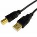 USB 2 AB cord ferrites gold Black 5m