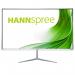 The photograph shows the Hannspree HC240HFW monitor, featuring a sleek LED design and measuring 23.8 inches. The screen boasts a high definition resolution of 1920 x 1080 pixels, providing stunning image quality. The monitor also has a quick response time of 8ms, ensuring smooth and lag-free performance. Multiple connectivity options, including VGA and HDMI ports, are clearly visible on the back of the monitor. The overall look is modern and professional, making it a great addition to any workspace.