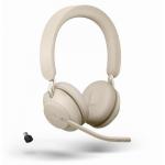Jabra Evolve 2 65 Bluetooth 5.0 Noise Isolating Stereo Headset DSP Function Boom Microphone Certified for Microsoft Teams Beige 8JA26599999898