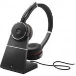 Jabra Evolve 75 UC Stereo Active Noise Cancelling Bluetooth 4.2 Headset Includes Jabra Link 370 USB Adapter and Charging Stand 8JA7599838199