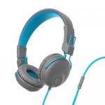 JLab Audio Studio Supraaural Headphones Headband 3.5mm Connector Studio Comfort C3 Sound Tangle Free In Line Microphone Blue Graphite 8JLHASTUDIORGRY4