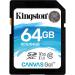 Kingston 64GB Canvas Go CL10 U3 V30 SDXC 8KISDG64GB